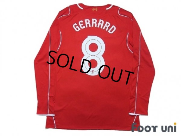 Photo2: Liverpool 2014-2015 Home Long Sleeve Shirt #8 Gerrard (2)