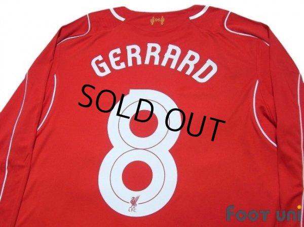 Photo4: Liverpool 2014-2015 Home Long Sleeve Shirt #8 Gerrard (4)