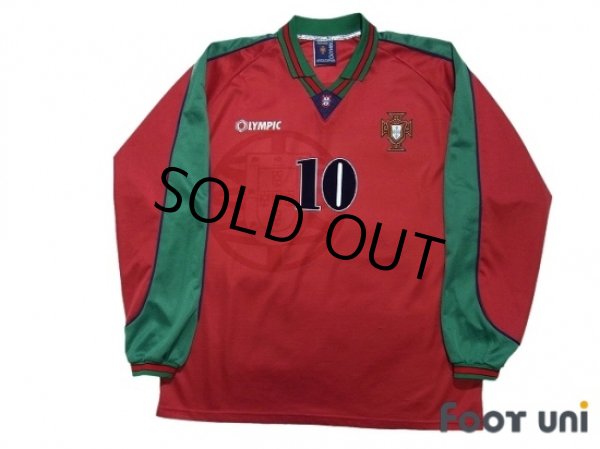 Photo1: Portugal Euro 1996 Home Long Sleeve Shirt #10 Rui Costa (1)