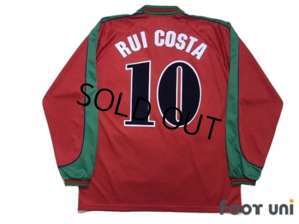 Photo2: Portugal Euro 1996 Home Long Sleeve Shirt #10 Rui Costa (2)