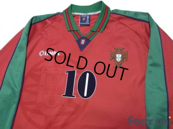 Photo3: Portugal Euro 1996 Home Long Sleeve Shirt #10 Rui Costa (3)
