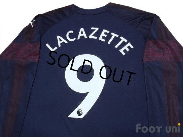 Photo4: Arsenal 2018-2019 Away Long Sleeve Shirt #9 Lacazette (4)