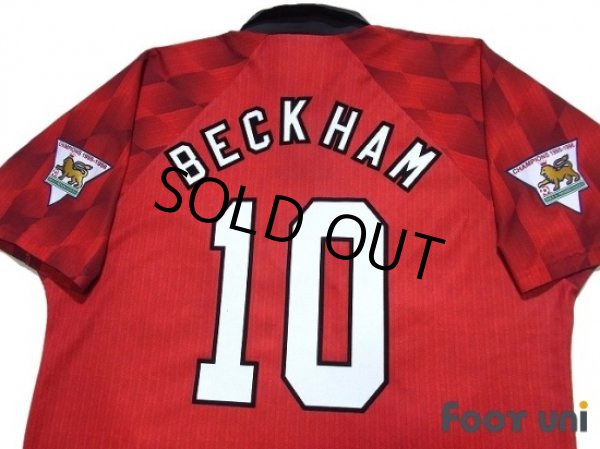 Photo4: Manchester United 1996-1998 Home Shirt #10 Beckham Champions 1995-1996 The F.A. Premier League Patch/Badge (4)