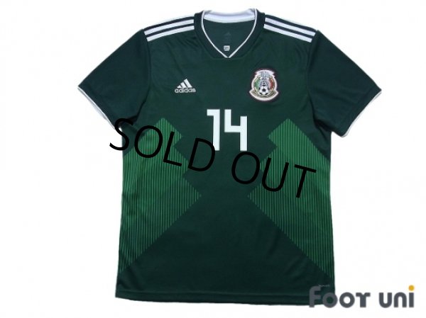 Photo1: Mexico 2018 Home Shirt #14 Javier Hernandez (1)