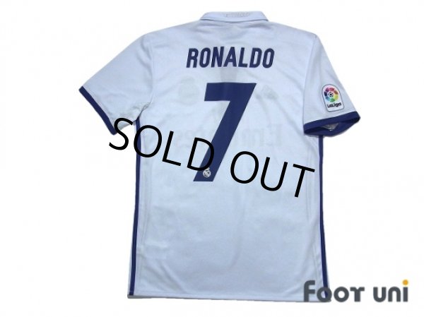 Photo2: Real Madrid 2016-2017 Home Shirt #7 Ronaldo La Liga Patch/Badge w/tags (2)