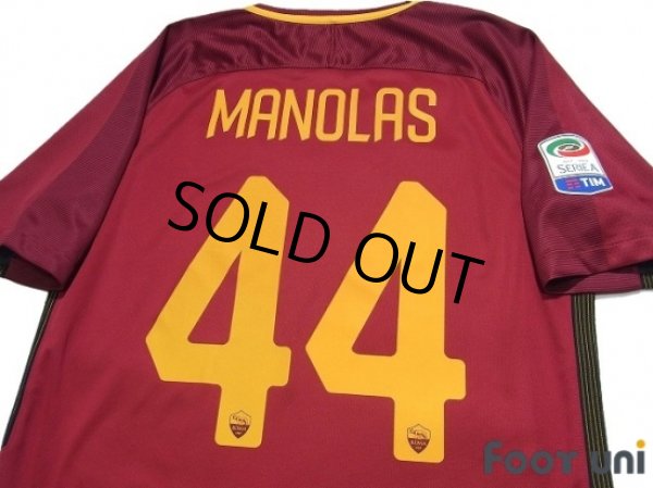 Photo4: AS Roma 2017-2018 Home Shirt #44 Konstantinos Manolas Serie A Tim Patch/Badge (4)