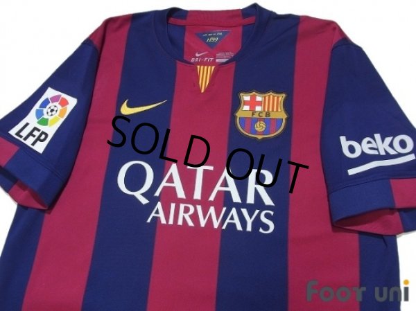 Photo4: FC Barcelona 2014-2015 Home Shirt and Shorts Set #10 Messi LFP Patch/Badge (4)