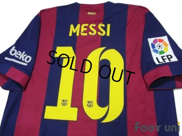 Photo5: FC Barcelona 2014-2015 Home Shirt and Shorts Set #10 Messi LFP Patch/Badge (5)