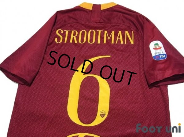 Photo4: AS Roma 2018-2019 Home Shirt #18 Strootman Serie A Tim Patch/Badge (4)