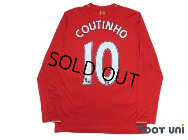 Photo2: Liverpool 2015-2016 Home Long Sleeve Shirt #10 Coutinho (2)