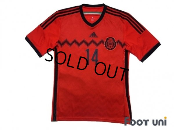 Photo1: Mexico 2014 Away Shirt #14 Chicharito (1)