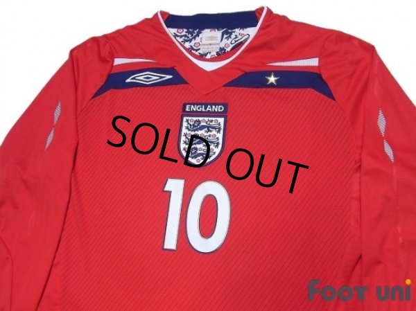 Photo3: England 2008 Away Long Sleeve Shirt #10 Gerrard (3)