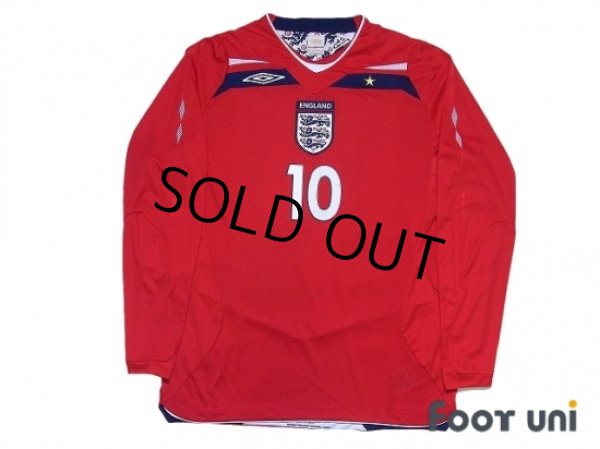 Photo1: England 2008 Away Long Sleeve Shirt #10 Gerrard (1)