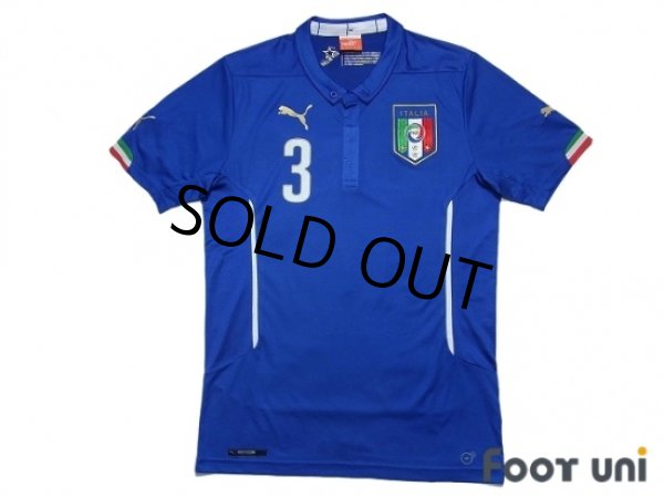 Photo1: Italy 2014 Home Shirt #3 Chiellini (1)