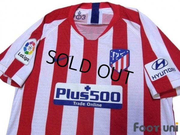 Photo3: Atletico Madrid 2019-2020 Home Authentic Shirts and shorts Set #7 Griezmann Marking year difference (3)