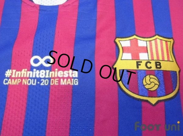 Photo6: FC Barcelona 2018-2019 Home Authentic Shirts and shorts Set #8 Andrés Iniesta (6)