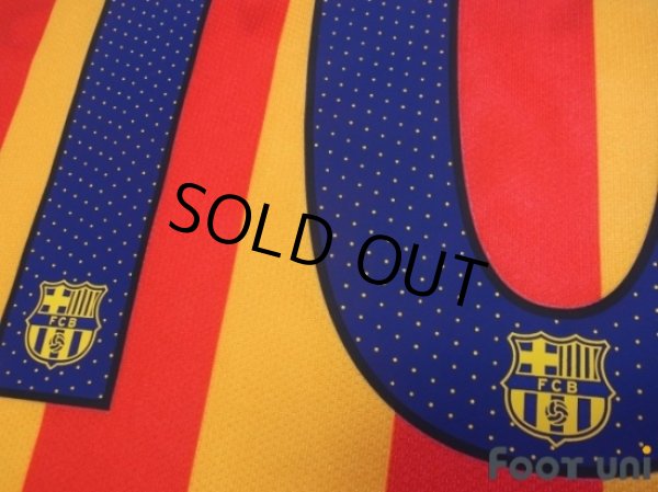 Photo6: FC Barcelona 2015-2016 Away Shirts and shorts Set #10 Messi LFP Patch/Badge (6)