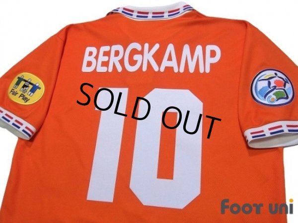 Photo4: Netherlands 1996 Home Shirt #10 Bergkamp UEFA Euro 1996 Patch/Badge UEFA Fair Play Patch/Badge (4)