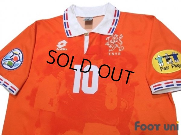 Photo3: Netherlands 1996 Home Shirt #10 Bergkamp UEFA Euro 1996 Patch/Badge UEFA Fair Play Patch/Badge (3)