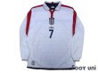 Photo1: England Euro 2004 Home Long Sleeve Shirt #7 Beckham (1)