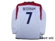 Photo2: England Euro 2004 Home Long Sleeve Shirt #7 Beckham (2)