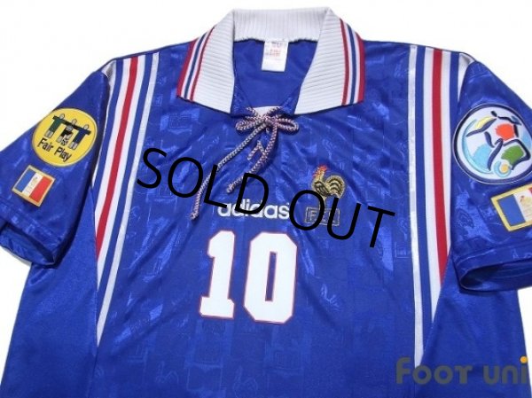 Photo3: France 1996 Home Shirt #10 Zidane UEFA Euro 1996 Patch/Badge UEFA Fair Play Patch/Badge (3)
