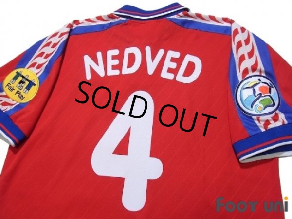 Photo4: Czech Republic 1996 Home Shirt #4 Nedved UEFA Euro 1996 Patch/Badge UEFA Fair Play Patch/Badge (4)
