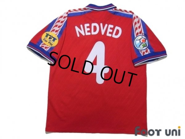 Photo2: Czech Republic 1996 Home Shirt #4 Nedved UEFA Euro 1996 Patch/Badge UEFA Fair Play Patch/Badge (2)