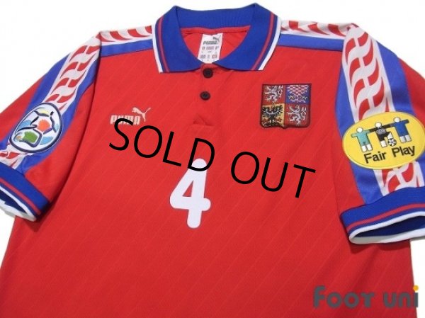 Photo3: Czech Republic 1996 Home Shirt #4 Nedved UEFA Euro 1996 Patch/Badge UEFA Fair Play Patch/Badge (3)