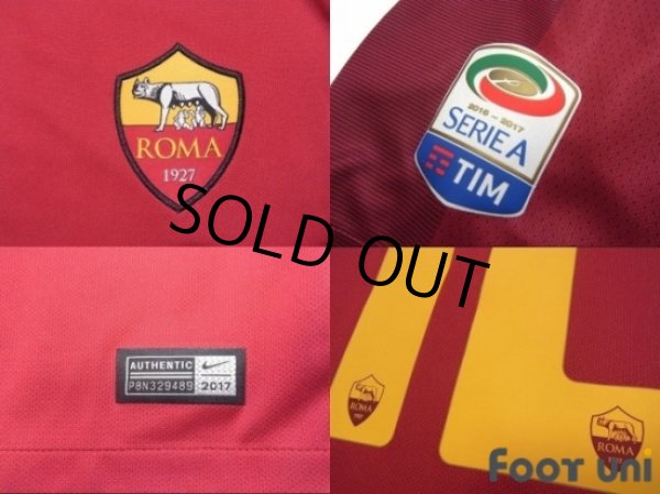 Photo6: AS Roma 2017-2018 Home Shirt #10 Totti Serie A Tim Patch/Badge w/tags (6)