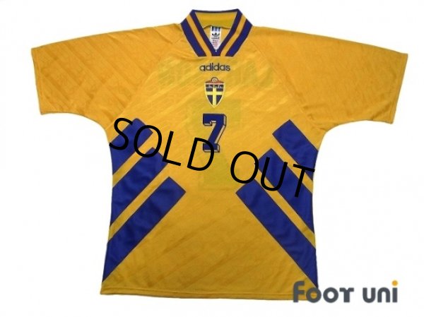 Photo1: Sweden 1994 Home Shirt #7 Larsson (1)