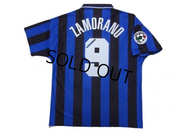 Photo2: Inter Milan 1996-1997 Home Shirt #9 Zamorano Lega Calcio Patch/Badge (2)