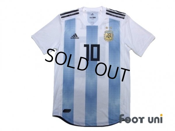 Photo2: Argentina 2018 Home Authentic Shirts and shorts Set #10 Messi (2)