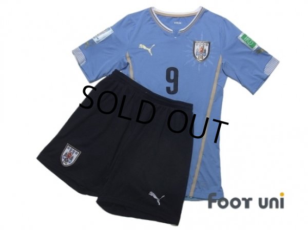 Photo1: Uruguay 2014 Home Authentic Shirts and shorts Set #9 L.Suarez (1)