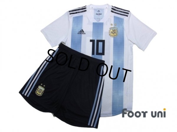 Photo1: Argentina 2018 Home Authentic Shirts and shorts Set #10 Messi (1)