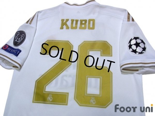 Photo4: Real Madrid 2019-2020 Home Shirt #26 Kubo Champions League Patch/Badge (4)