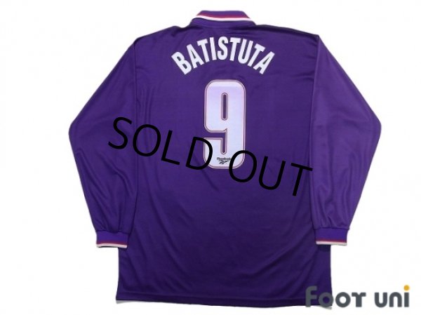 Photo2: Fiorentina 1995-1996 Home Long Sleeve Shirt #9 Batistuta (2)