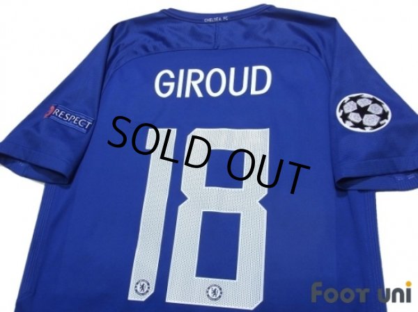 Photo4: Chelsea 2017-2018 Home Shirt #18 Olivier Giroud Champions League Patch/Badge Respect Patch/Badge (4)