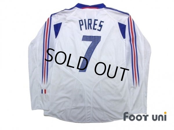 Photo2: France 2004 Away Authentic Long Sleeve Shirt #7 Pires (2)