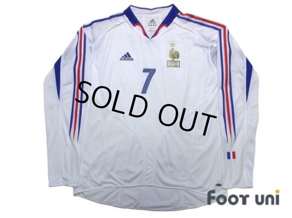 Photo1: France 2004 Away Authentic Long Sleeve Shirt #7 Pires (1)