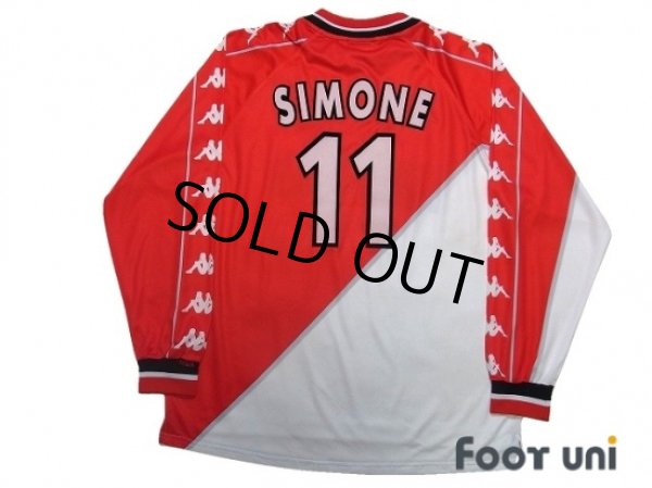 Photo2: AS Monaco 1999-2000 Home Long Sleeve Shirt #11 Simone (2)