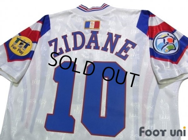 Photo4: France Euro 1996 Away Shirt #10 Zidane UEFA Euro 1996 Patch/Badge UEFA Fair Play Patch/Badge (4)