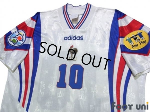 Photo3: France Euro 1996 Away Shirt #10 Zidane UEFA Euro 1996 Patch/Badge UEFA Fair Play Patch/Badge (3)