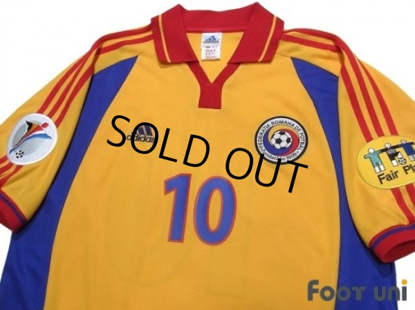 Photo3: Romania Euro 2000 Home Shirt #10 Gheorghe Hagi UEFA Euro 2000 Patch/Badge UEFA Fair Play Patch/Badge (3)