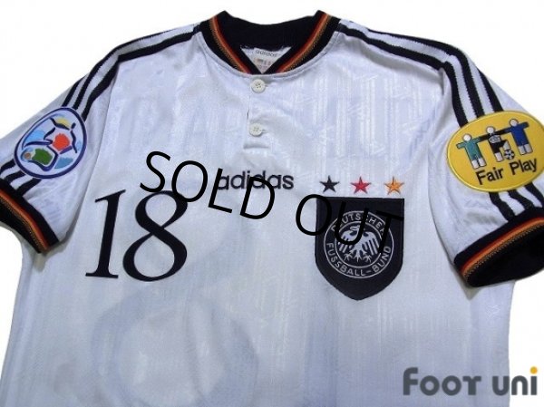 Photo3: Germany Euro 1996 Home Shirt #18 Klinsmann UEFA Euro 1996 Patch/Badge UEFA Fair Play Patch/Badge (3)