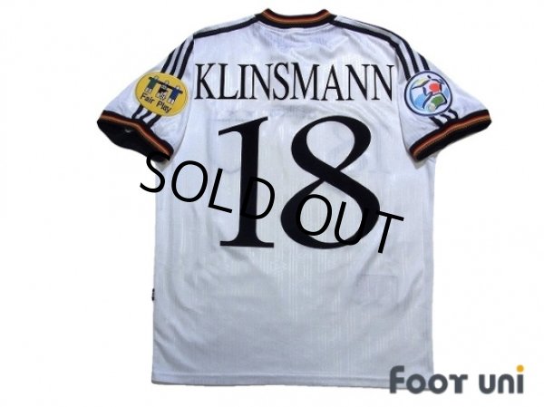 Photo2: Germany Euro 1996 Home Shirt #18 Klinsmann UEFA Euro 1996 Patch/Badge UEFA Fair Play Patch/Badge (2)