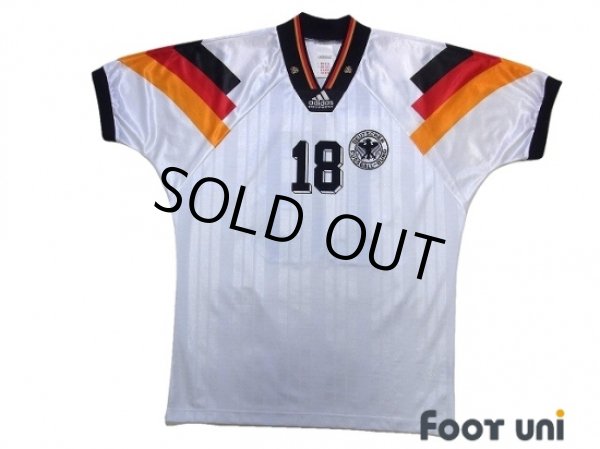 Photo1: Germany Euro 1992 Home Shirt #18 Klinsmann (1)