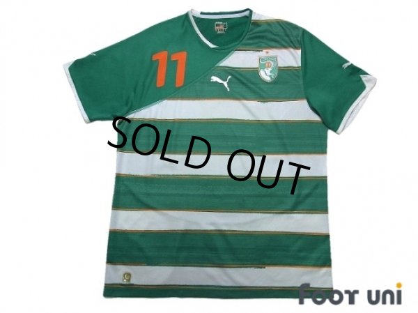 Photo1: Cote d'Ivoire 2010 Away Shirt #11 Drogba (1)