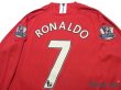 Photo4: Manchester United 2007-2009 Home Long Sleeve Shirt #7 Ronaldo Champions Barclays Premier League Patch/Badge (4)