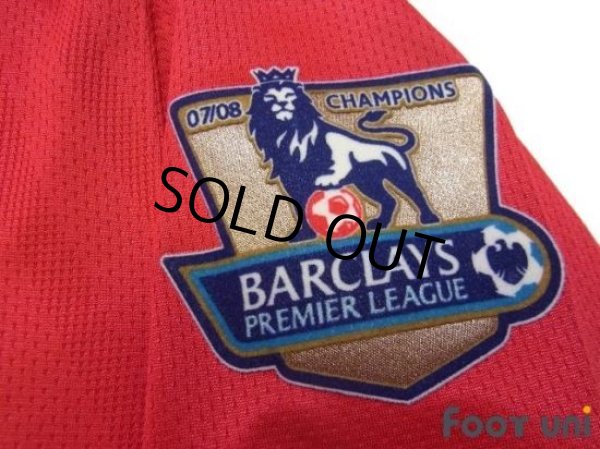 Photo7: Manchester United 2007-2009 Home Long Sleeve Shirt #7 Ronaldo Champions Barclays Premier League Patch/Badge (7)